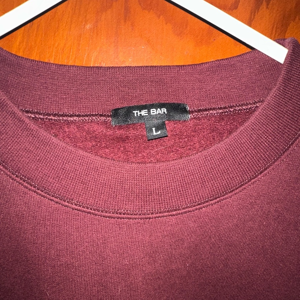 The Bar Maroon Varsity sweatshirt size Large